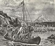 Lewis and Clark in an cannon pa Columbia river anti closed of their fard vasterut tvars over America 1895